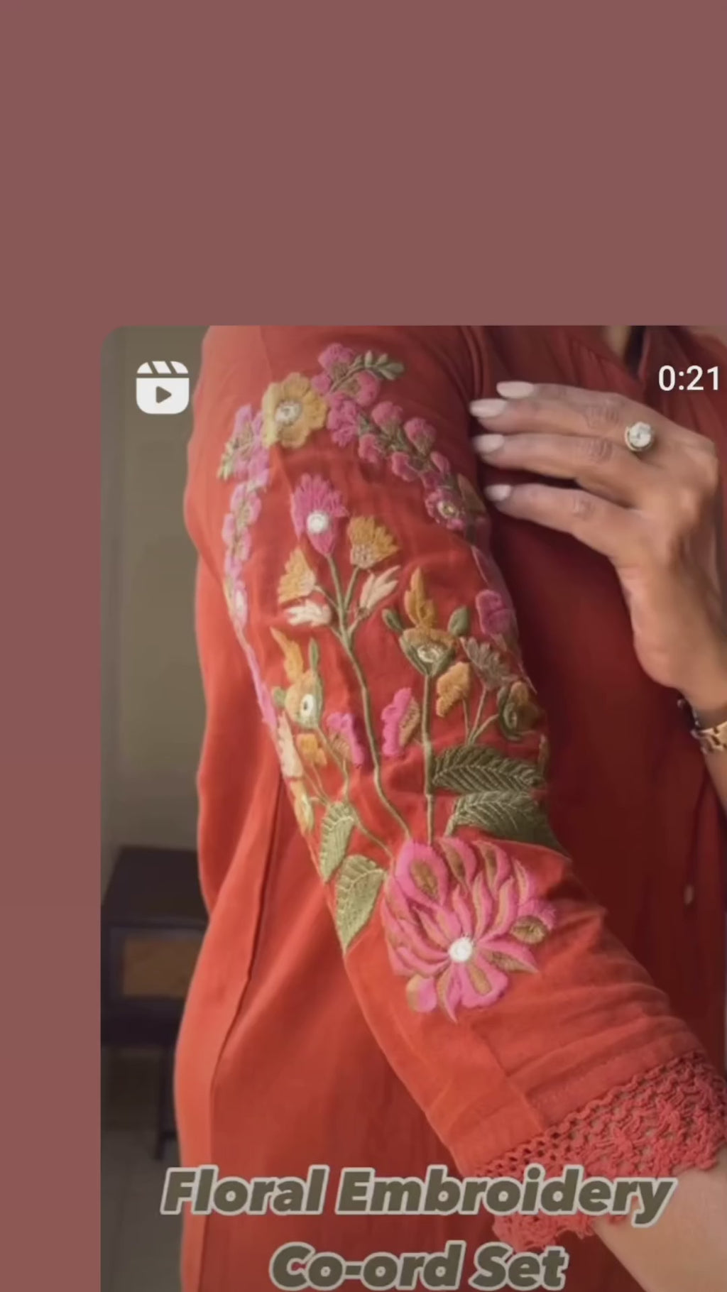 Floral Embroidered Co_ord  Set